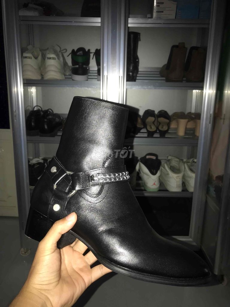 Giày boots nam Da Đen size 41. Mua bán Giày dép tại Huyện Hòa Thành Tây Ninh được đăng bởi Hoài Nam hình 1