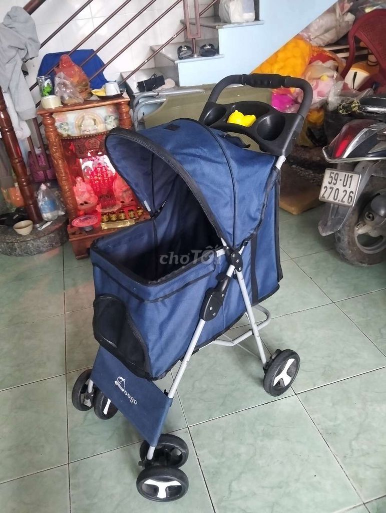 Xe đẩy thú cưng Doogo Xanh đậm Kim loại Vải. Mua bán Phụ kiện, Thức ăn, Dịch vụ tại Quận Bình Tân Tp Hồ Chí Minh được đăng bởi Asuka hình 1