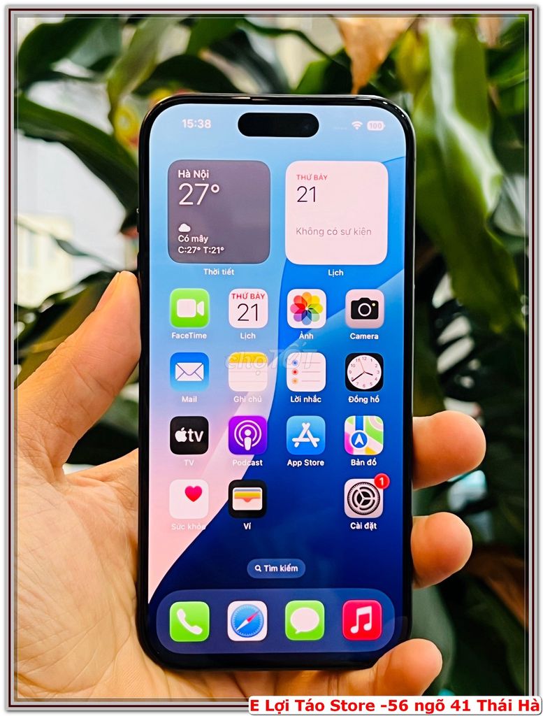 E pass IPHONE 15 PRO 128G Fullbox PIN 89% Likenew. Mua bán Điện thoại tại Quận Đống Đa Hà Nội được đăng bởi Nguyễn Tiến Lợi hình 1