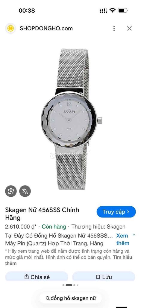 Skagen 456SSS Nữ Bạc Thép. Mua bán Đồng hồ tại Quận Thanh Xuân Hà Nội được đăng bởi NGUYỄN THỊ NGỌC hình 1
