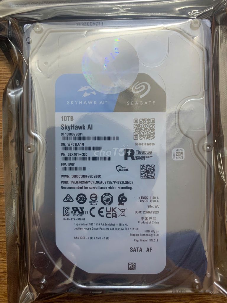 Ổ cứng HDD Seagate SkyHawk AI 10TB, bh hãng 2029