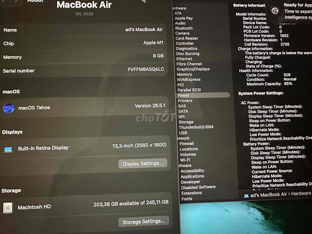 Apple MacBook Air M1 8GB/256GB 13.3 inch Vàng. Mua bán Laptop tại Quận Tân Bình Tp Hồ Chí Minh được đăng bởi Thanh hình 1