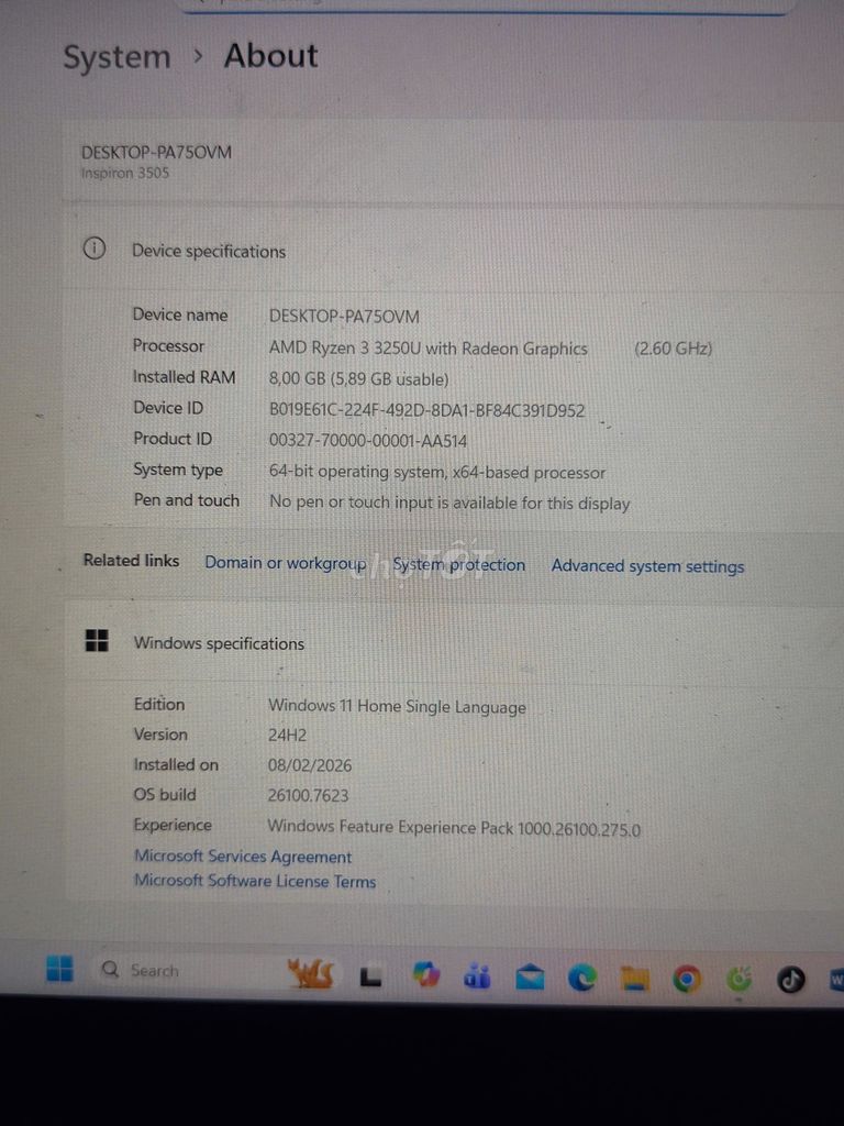 Dell Inspiron 15 Ryzen 3 4GB/256GB. Mua bán Laptop tại Thành phố Thủ Đức Tp Hồ Chí Minh được đăng bởi Thảo hình 1