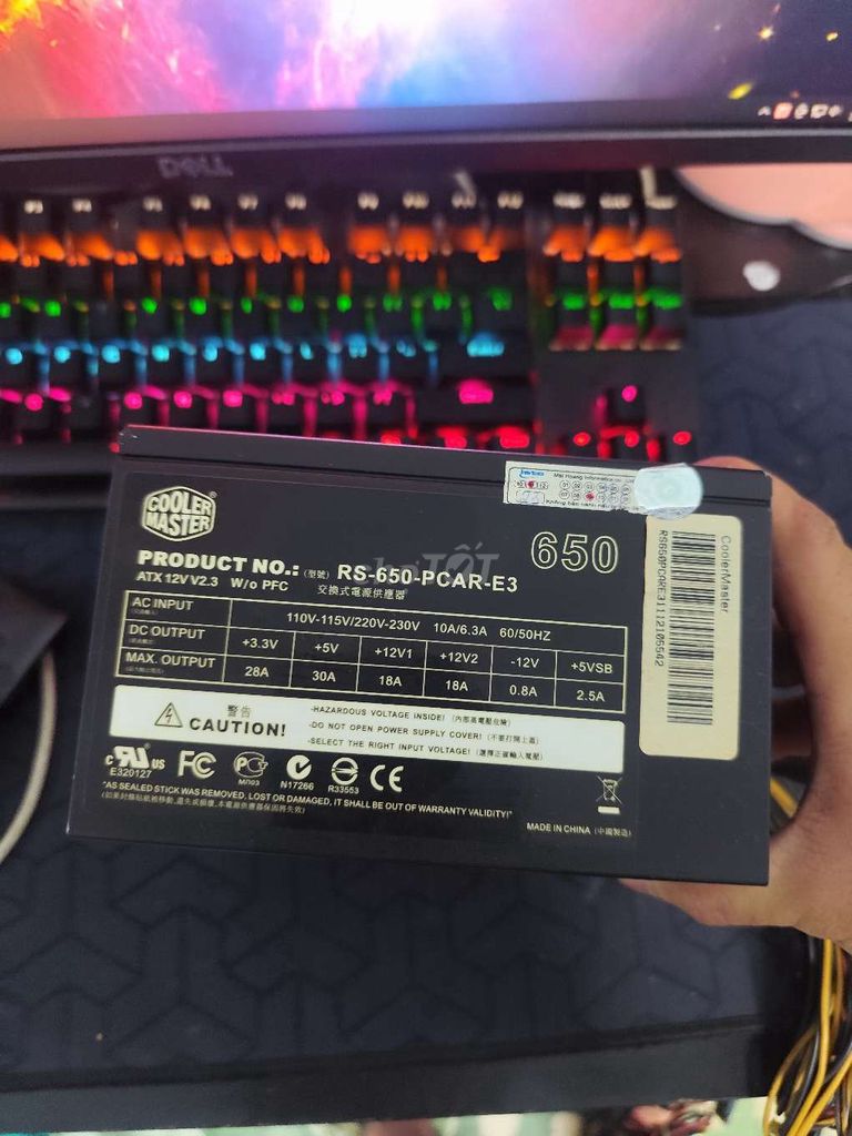 Nguồn máy tính Cooler Master 650W. Mua bán Linh kiện (RAM, Card...) tại Quận 11 Tp Hồ Chí Minh được đăng bởi TA hình 1