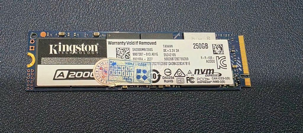 SSD Kingston A2000 NVME Gen3x4 250GB SK49%. Mua bán Linh kiện (RAM, Card...) tại Quận Tân Bình Tp Hồ Chí Minh được đăng bởi ManSa Monitor and More hình 1