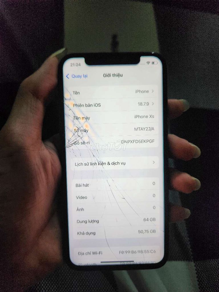 Apple iPhone XS 64GB Nát màn hình. Mua bán Điện thoại tại Huyện Đan Phượng Hà Nội được đăng bởi flash hình 1