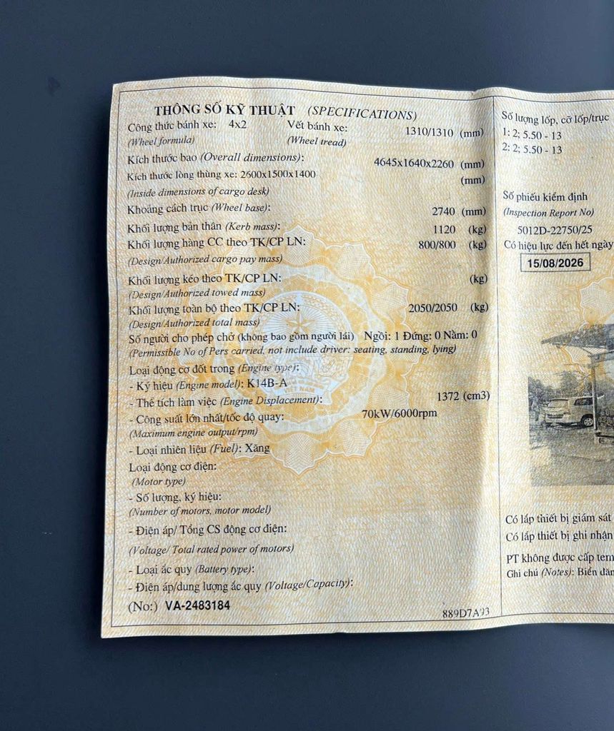 BÁN THACO 900KG ĐỜI 2021 THÙNG KÍN 2M6. Mua bán Xe tải, xe ben tại Thành phố Thuận An Bình Dương được đăng bởi Xe tải Bình Dương hình 9