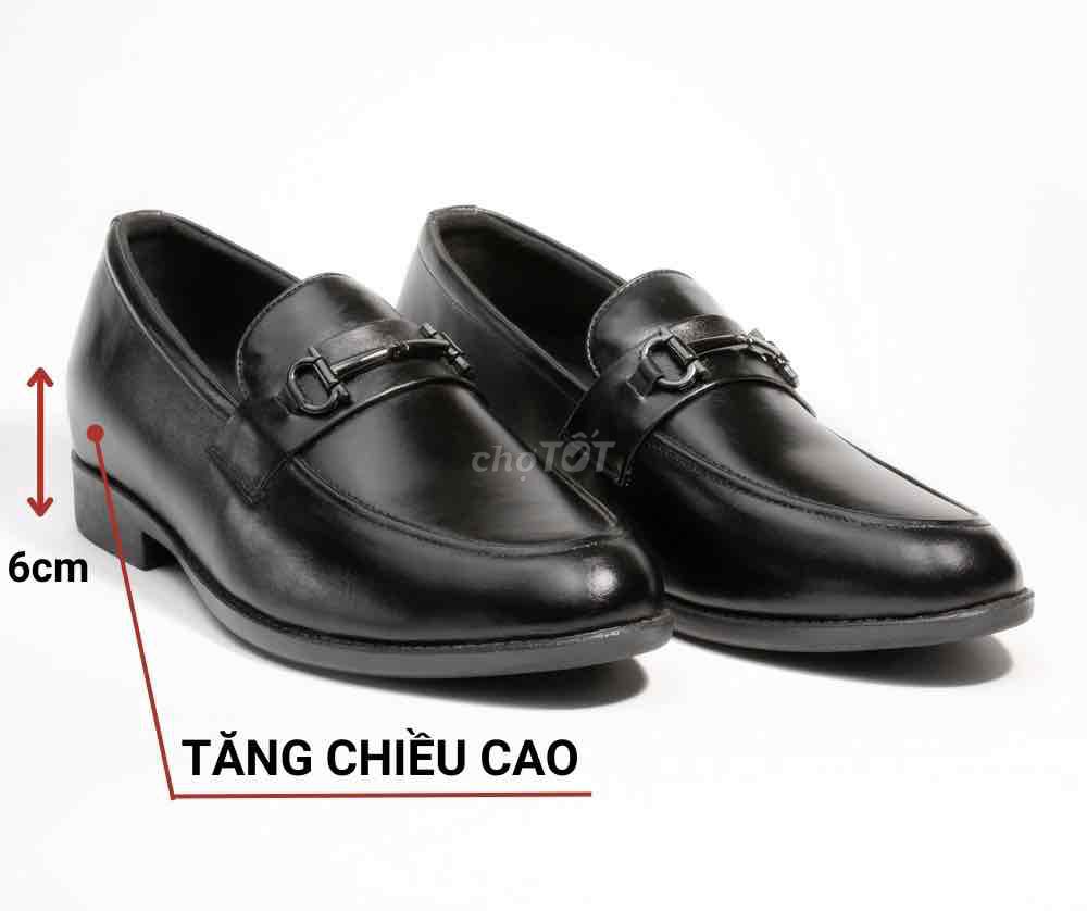 GIÀY LƯỜI NAM DA BÒ TĂNG 6CM SIG38