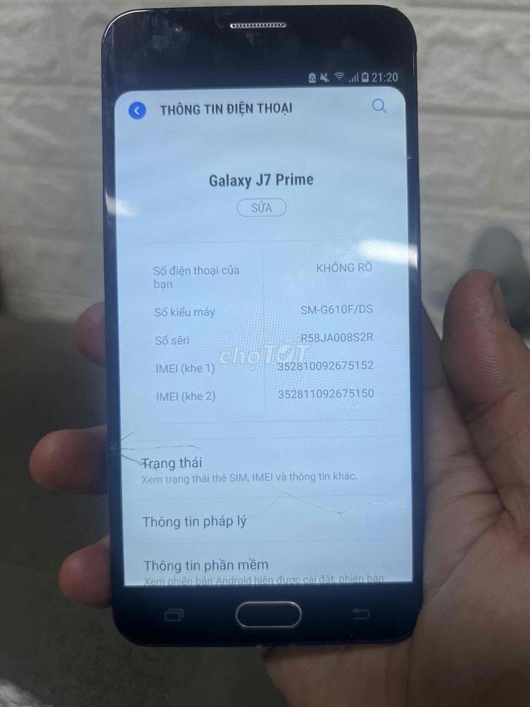 Samsung Galaxy J7 Prime Xám Bể kính. Mua bán Điện thoại tại Thành phố Thủ Dầu Một Bình Dương được đăng bởi điện thoại giá rẻ  hình 1