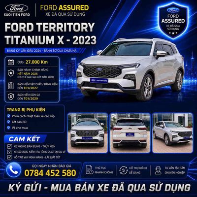 Ford Territory Titanium X 2023 màu bạc ánh kim