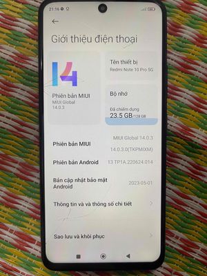 Xiaomi Redmi Note 10 Pro 5G 6GB/128GB Đen