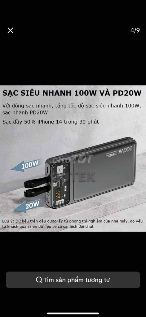 Bộ pin sạc dư phòng Gutek 30000mAh -sạc siêu nhanh