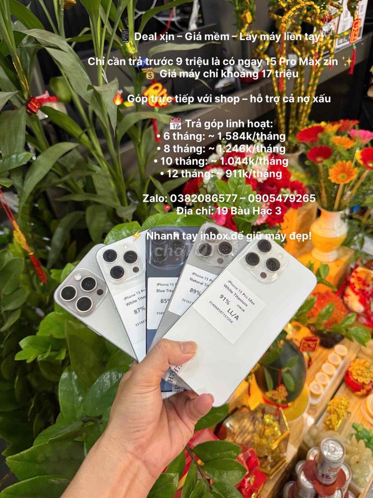 15prm zin all góp solo shop lãi giảm theo tháng ạ. Mua bán Điện thoại tại Quận Thanh Khê Đà Nẵng được đăng bởi BÔN APPLE 19 Bàu Hạc 3 hình 1