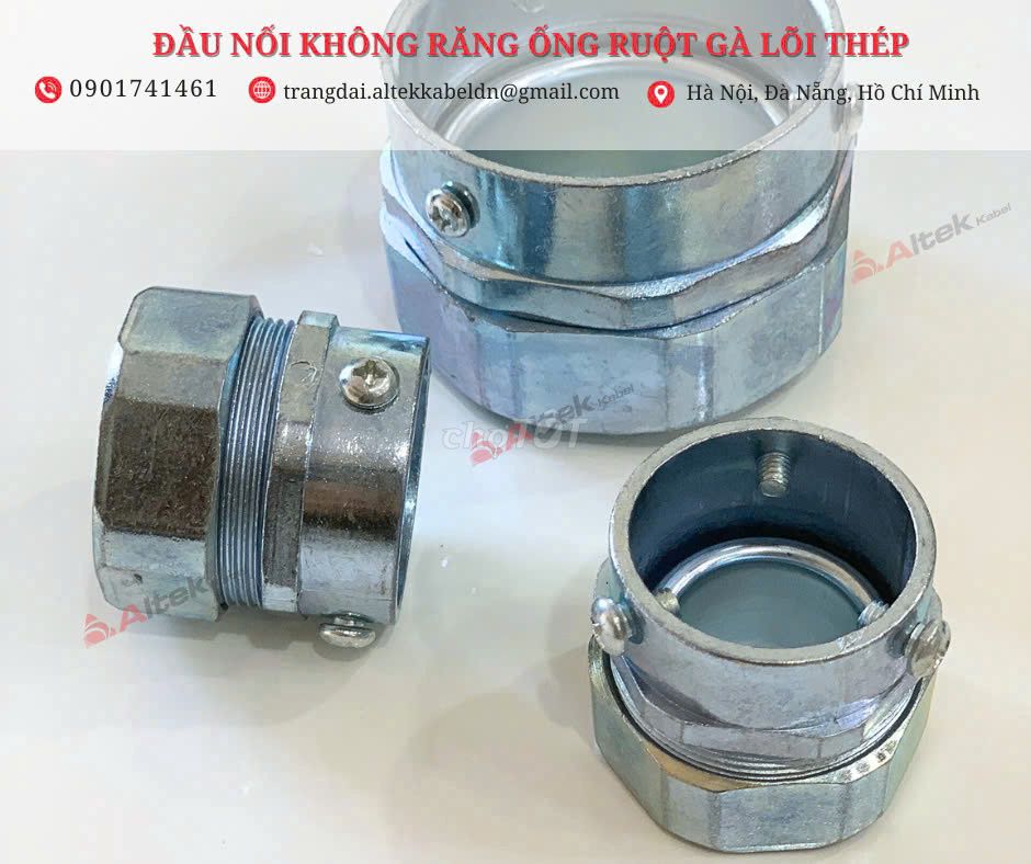 Phụ kiện đầu nối ống ruột gà lõi thép bọc nhựa