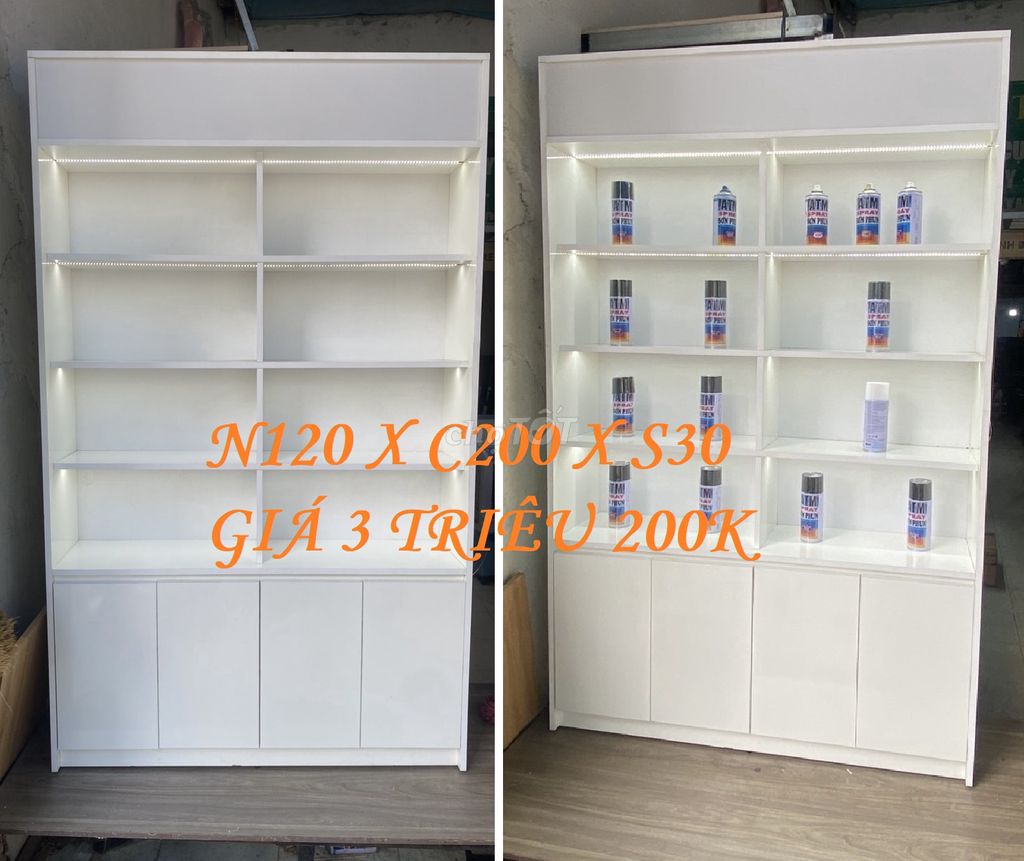 KỆ TỦ TRƯNG BÀY CÓ ĐÈN LED CÁC TẦNG 120X200X30CM. Mua bán Tủ, kệ gia đình tại Quận Tân Phú Tp Hồ Chí Minh được đăng bởi NỘI THẤT VĂN PHÒNG TỦ KỆ TRƯNG BÀY hình 1