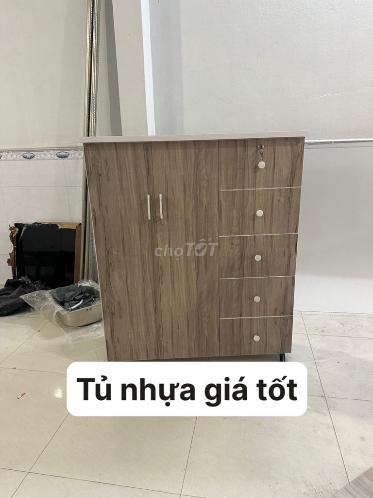 Tủ nhựa Đài Loan cao 1m25 x 105cm x 42 new 100%