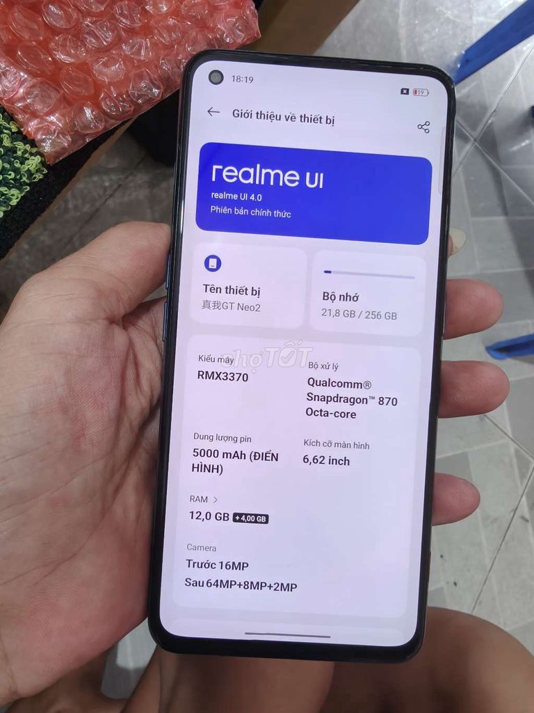 Realme GT Neo2 256GB Xanh. Mua bán Điện thoại tại Thành phố Bến Tre Bến Tre được đăng bởi Từ Tuấn Bến Tre hình 1
