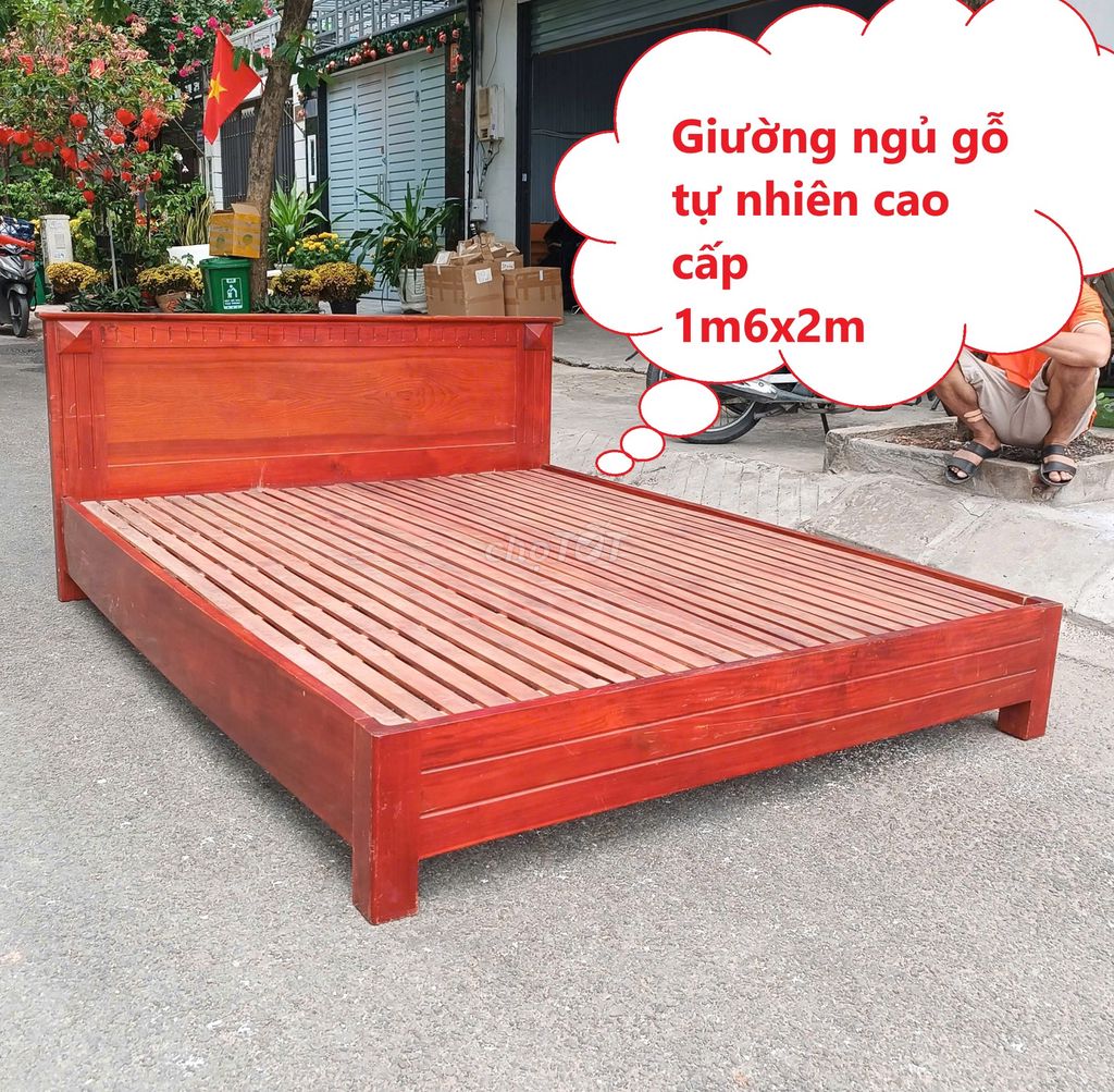 Giường ngủ 1m6,giường gỗ xoan đào cao cấp như mới. Mua bán Giường, chăn ga gối nệm tại Quận Gò Vấp Tp Hồ Chí Minh được đăng bởi PHÚ NHÀN NỘI THẤT THANH LÝ SÀI GÒN hình 1