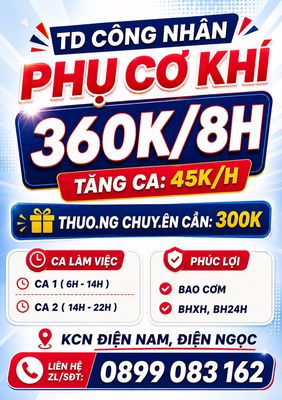 THỜI VỤ LĐPT PHỤ CƠ KHÍ
