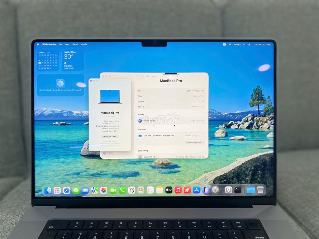 Macbook Pro 16inch 2021 M1 Pro Ram 32Gb SSD 512Gb. Mua bán Laptop tại Quận 10 Tp Hồ Chí Minh được đăng bởi Lapvn hình 1