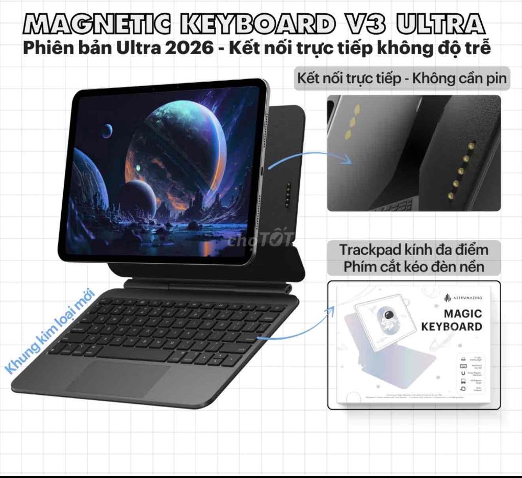 Bao da bàn phím Magnetic Keyboard. Mua bán Phụ kiện (Màn hình, Chuột...) tại Quận Bình Tân Tp Hồ Chí Minh được đăng bởi Liêu Vĩ Thành hình 1