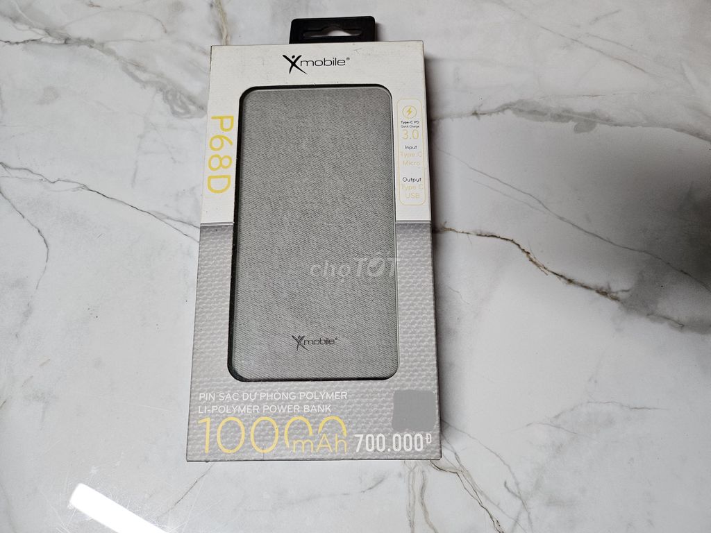 Pin dự phòng 10000mAh XMOBILE P68D MỚI NGUYÊN HỘP👍