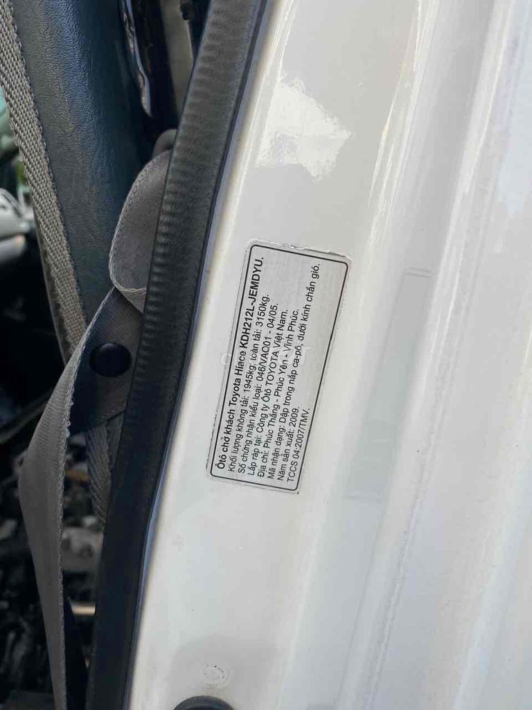 Toyota Hiace 2009 tải van 6N/850kg. Mua bán Ô tô tại Quận 12 Tp Hồ Chí Minh được đăng bởi Mr Thanh hình 4