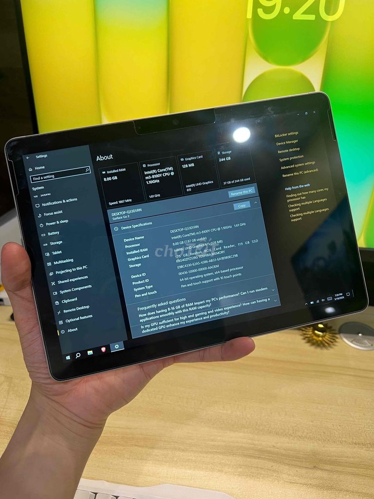 Microsoft Surface Go 2 M3-8100Y 8GB/128GB. Mua bán Laptop tại Huyện Gia Lâm Hà Nội được đăng bởi Đình Chí hình 1