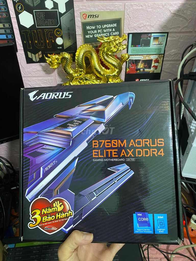 Main B760M Aorus Elite AX DDR4 New bh 2027 3tr5