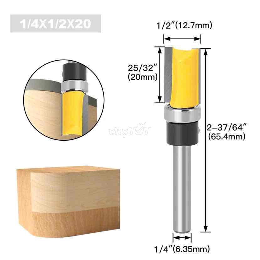 Mũi phay Router 1/4  inch cắt thẳng chế biến gỗ #5. Mua bán Đồ chuyên dụng, Giống nuôi trồng tại Quận Gò Vấp Tp Hồ Chí Minh được đăng bởi An  Nhiên hình 1