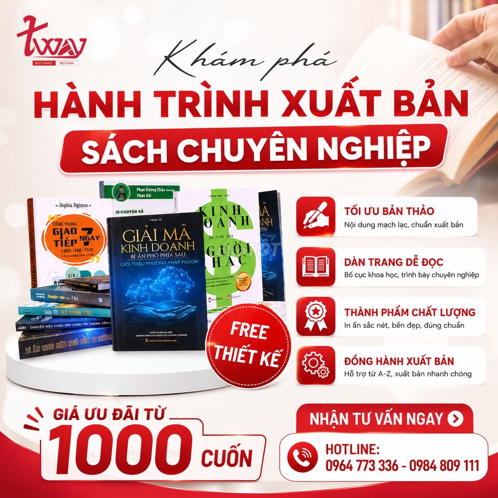 TWAY - Dịch vụ in sách/ấn phẩm trọn gói. Dịch vụ tại Quận Nam Từ Liêm Hà Nội được đăng bởi Pham Lan Anh hình 1
