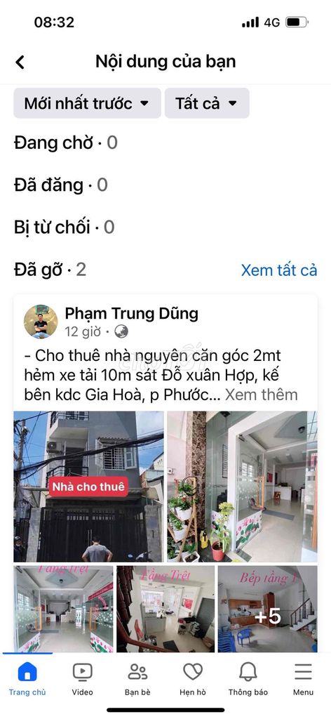 Nhà 1T2L 4x14 4pn 3wc đường Nguyễn Thị Tư ( Đ79)