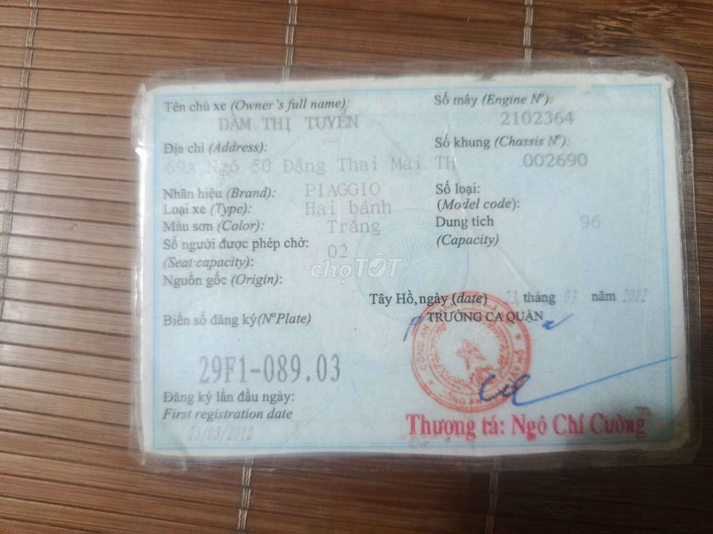 Piaggio 100 zip việt. Mua bán Xe máy tại Quận Tây Hồ Hà Nội được đăng bởi Phạm minh hải hình 3