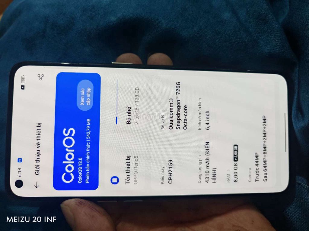 Oppo Reno 5 128GB Hồng. Mua bán Điện thoại tại Quận Nam Từ Liêm Hà Nội được đăng bởi Hoàng Đông hình 1