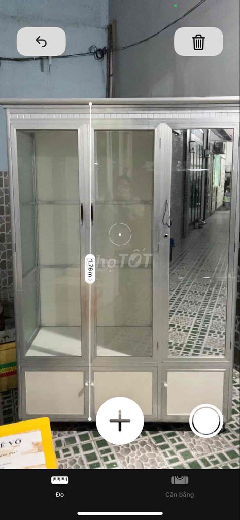 Tủ nhôm kính để quần áo 1m8x1m1