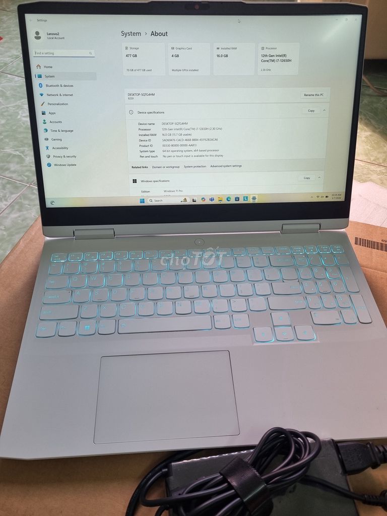 Lenovo Ideapad Gaming i7 16GB/512GB. Mua bán Laptop tại Quận Gò Vấp Tp Hồ Chí Minh được đăng bởi Nguyễn Đình Nghĩa hình 1