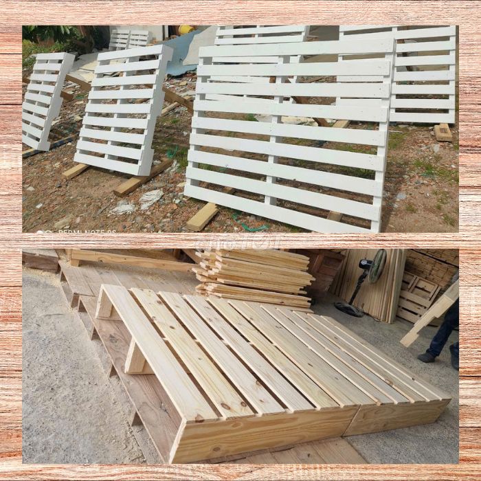 Giường pallet gỗ thông mới chất lượng giá rẻ