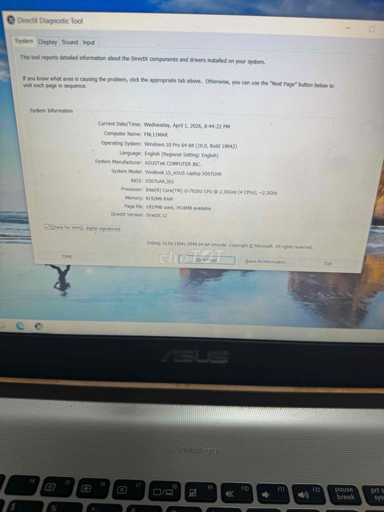 Asus Vivobook 15 i3-7020U 8GB/1TB HDD. Mua bán Laptop tại Quận Nam Từ Liêm Hà Nội được đăng bởi Hiếu hình 1