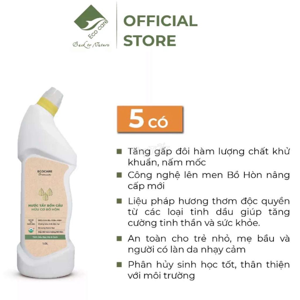 NƯỚC TẨY RỬA BỒN CẦU TINH DẦU BẠC HÀ CAM 900ML