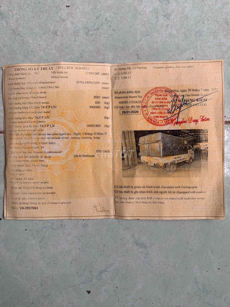 thaco tơner 900 kg/2017 kiểm 01/26. Mua bán Xe tải, xe ben tại Huyện Châu Thành Bến Tre được đăng bởi nguyen van trung hình 10