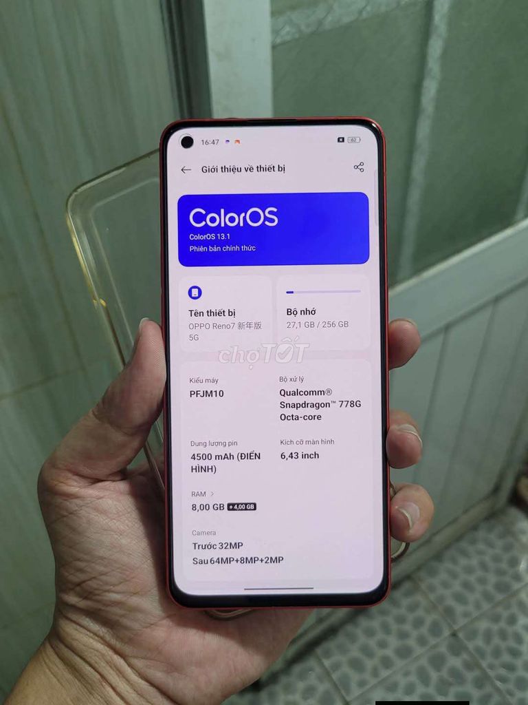 Oppo Reno 7 5G 8/256G zin 💯 💯 💯. Mua bán Điện thoại tại Huyện Bình Chánh Tp Hồ Chí Minh được đăng bởi khánh hình 1