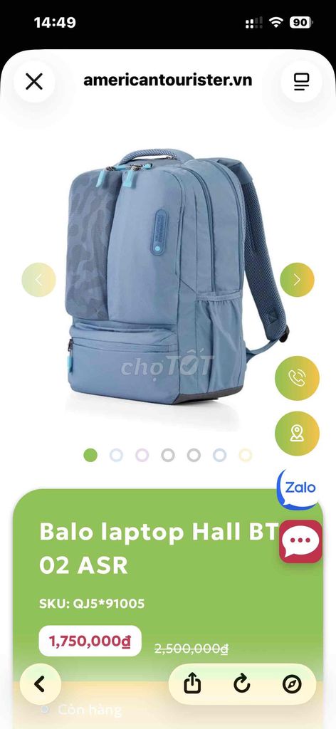 Balo laptop American Tourister Hall. Mua bán Túi xách tại Thành phố Thủ Đức Tp Hồ Chí Minh được đăng bởi Thang hình 1
