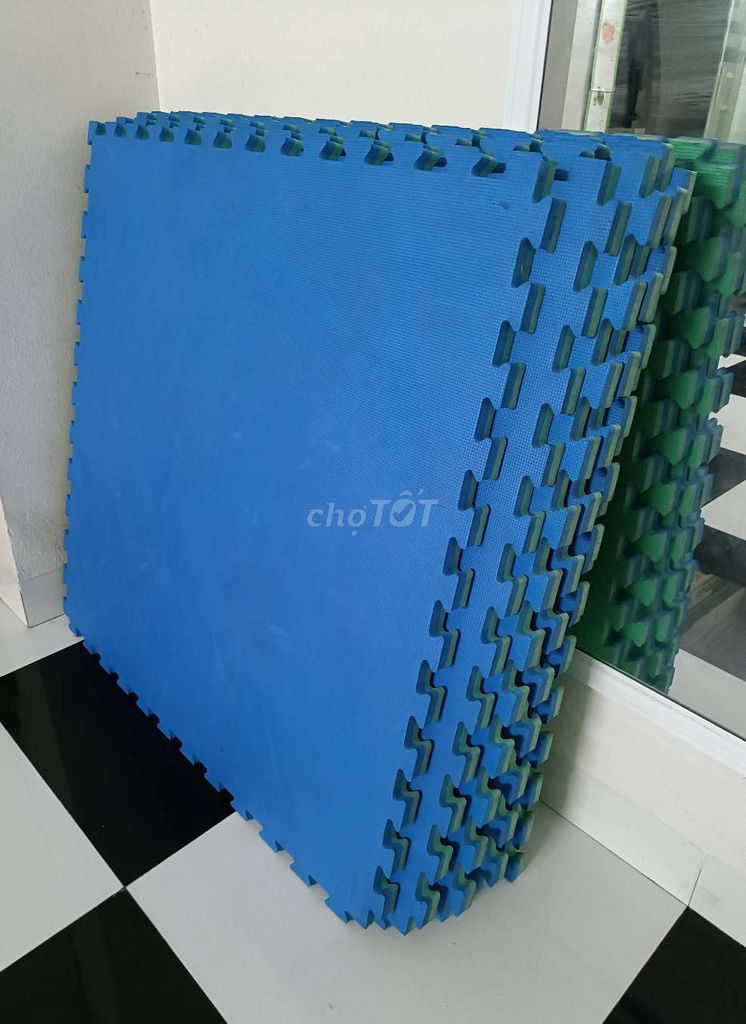 Thảm tập võ EVA Xanh dương 1m x 1m 3cm cũ