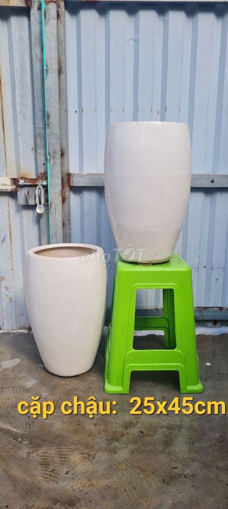 Chậu Gốm sứ Trắng 25x45cm. Mua bán Cây cảnh, đồ trang trí tại Huyện Nhà Bè Tp Hồ Chí Minh được đăng bởi a Điền hình 1
