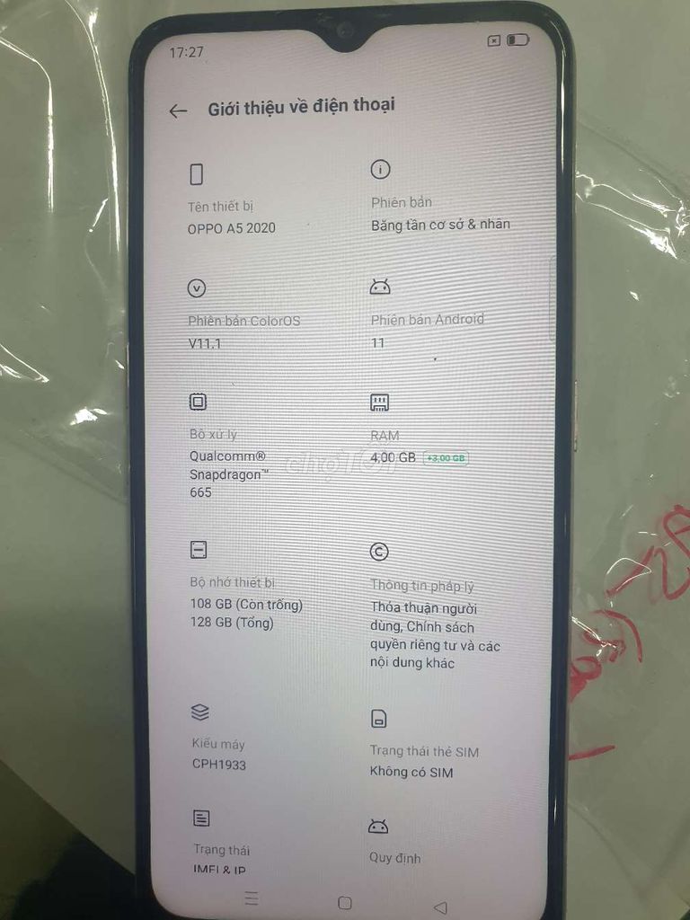 OPPO A5 2020 nguyên zin rất đẹp