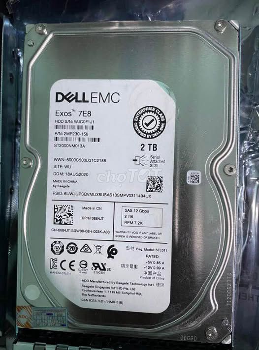 HDD 2T SAS DELL tháo Server sài tốt