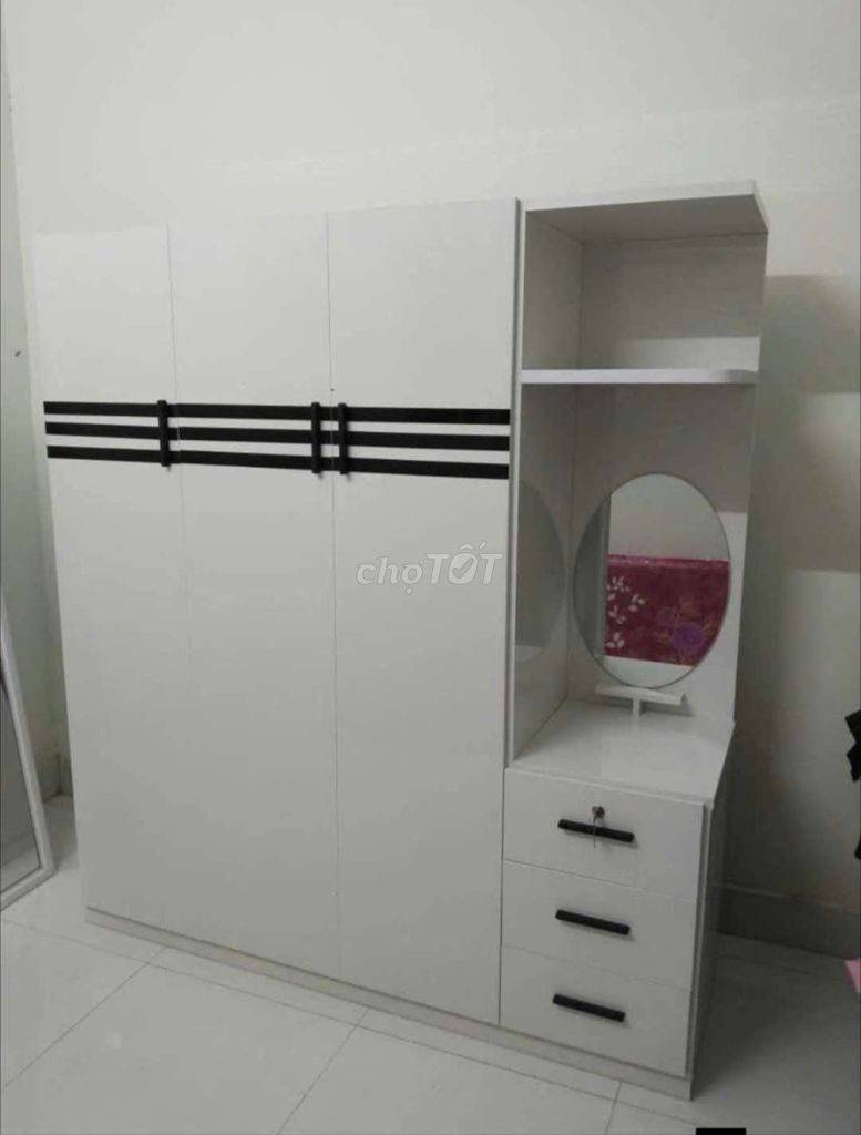 TỦ NHỰA 3 CÁNH LIỀN BÀN TRANG ĐIỂM TRẮNGDÁN CHỈĐEN. Mua bán Tủ, kệ gia đình tại Thành phố Biên Hòa Đồng Nai được đăng bởi Tủ nhựa đài loan hoàng quân hình 1