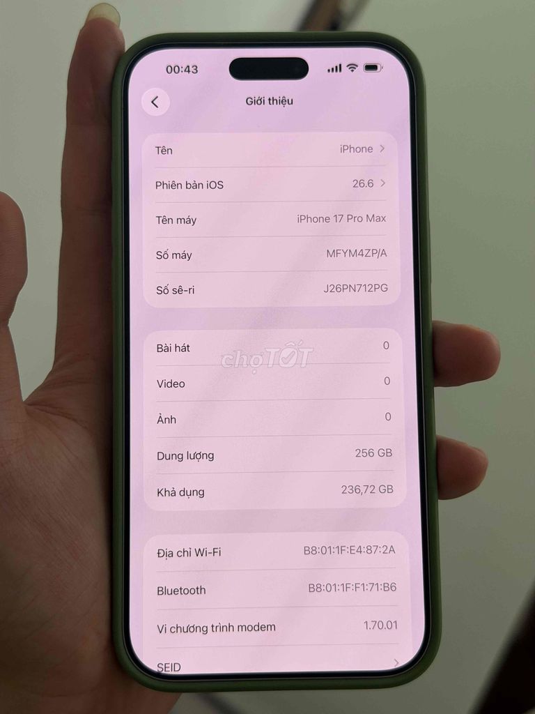 iPhone 17 Pro Max 256GB Trắng 93%. Mua bán Điện thoại tại Quận Hà Đông Hà Nội được đăng bởi Trịnh Đăng Dũng hình 1