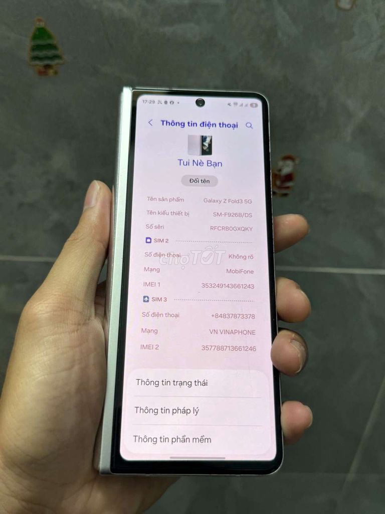 Samsung Galaxy Z Fold 3 256GB Bạc. Mua bán Điện thoại tại Quận 1 Tp Hồ Chí Minh được đăng bởi Minh Beo hình 1