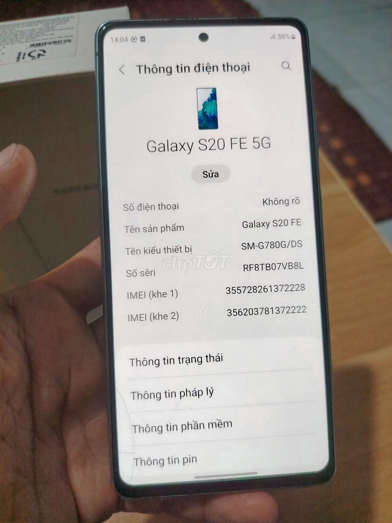 Samsung Galaxy S20 FE 5G 256GB Xanh. Mua bán Điện thoại tại Quận Tân Phú Tp Hồ Chí Minh được đăng bởi Hồ Trung Đông hình 1